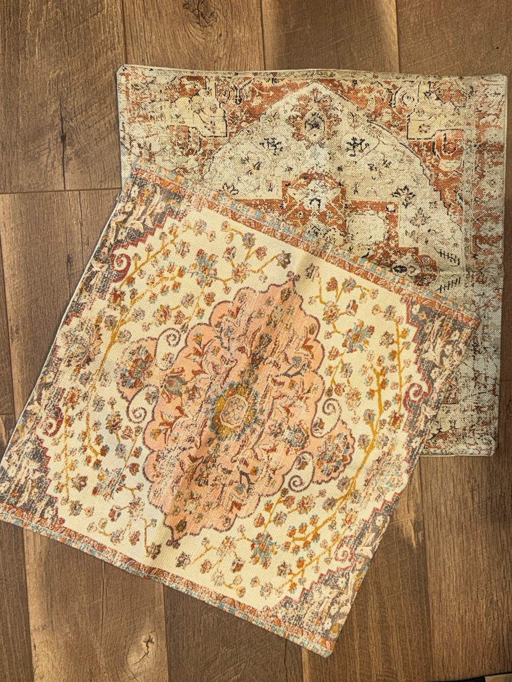 Set of 2 Vintage Persian Rug Style Pillow Covers Boho 17x17